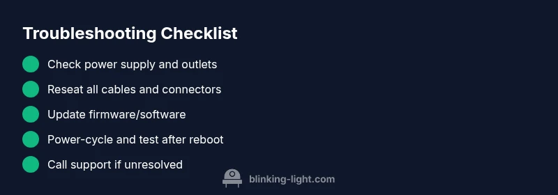 Checklist for blinking light troubleshooting