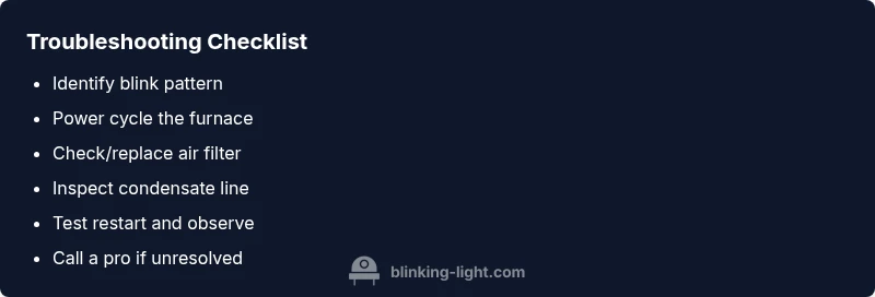 Checklist for troubleshooting blinking Lennox furnace indicators