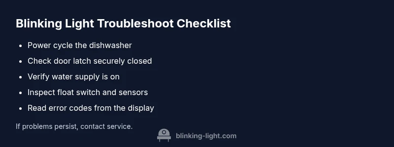 Checklist for diagnosing blinking light on dishwasher
