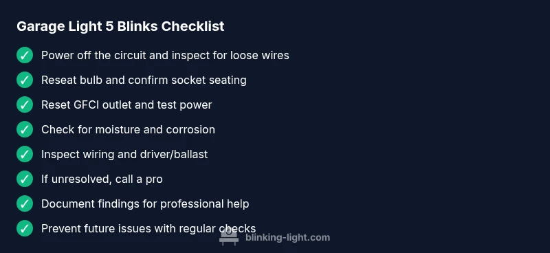Checklist for diagnosing garage light blinking 5 times