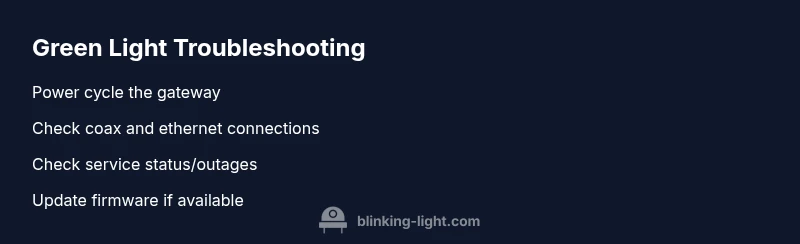 Checklist for troubleshooting green blinking light on an XFi gateway