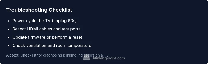 Checklist to troubleshoot blinking indicators on a TV
