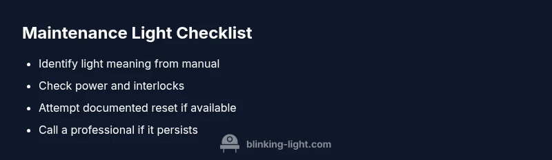 Checklist infographic for blinking maintenance lights