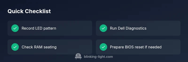 Dell laptop blinking LED indicators with guide