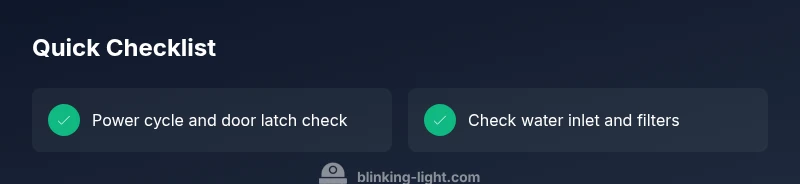 Checklist infographic for KitchenAid blinking light codes