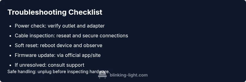 Checklist checklist for troubleshooting blinking indicator lights