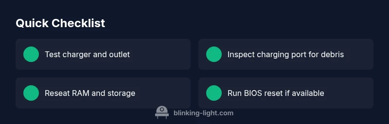 Checklist infographic for Lenovo blinking light fixes