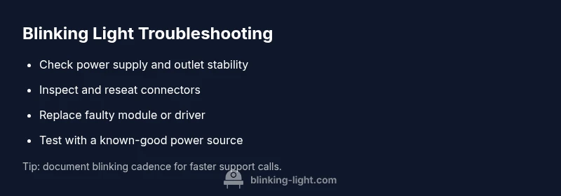 Checklist infographic for blinking light troubleshooting