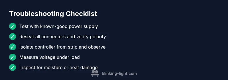 Checklist for diagnosing blinking LED strip problems