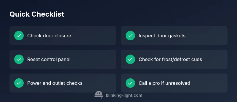 Checklist for Kenmore refrigerator blinking light troubleshooting