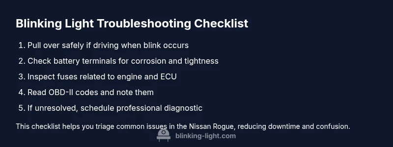 Checklist for diagnosing blinking lights in a Nissan Rogue