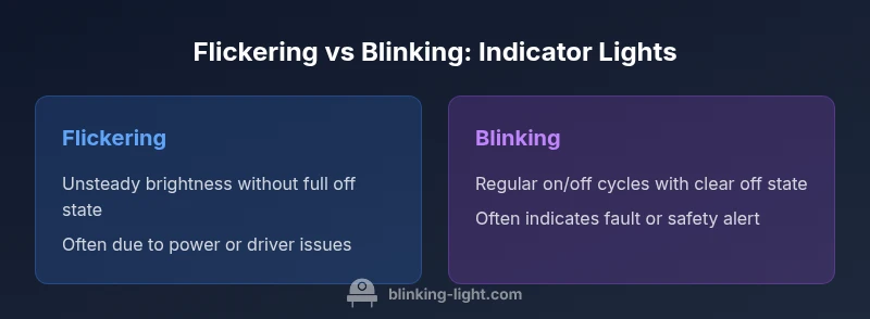Comparison of flickering vs blinking indicator lights