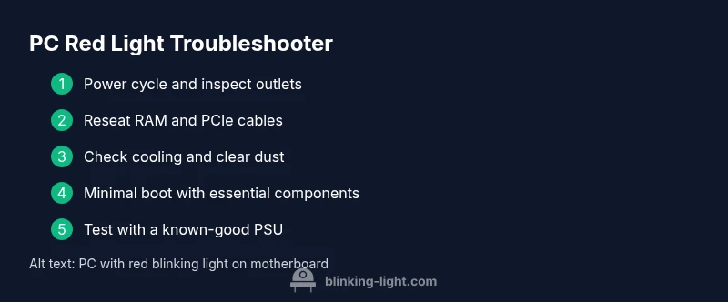 Checklist for PC red blinking light troubleshooting