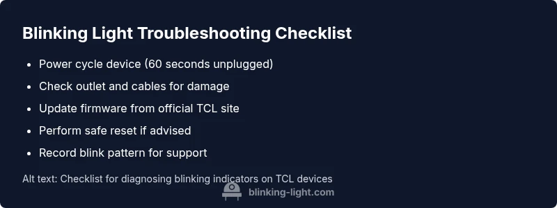 Checklist for diagnosing blinking indicators on TCL devices