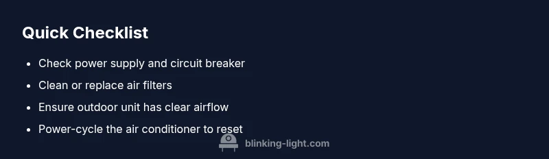 Aircon blinking light quick checklist infographic