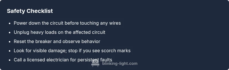 Checklist for safely troubleshooting a blinking service light on a breaker