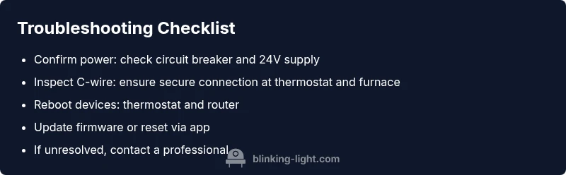 Checklist for Nest thermostat red blinking light troubleshooting