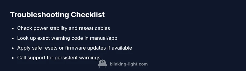 Checklist for troubleshooting flashing yellow lights across devices